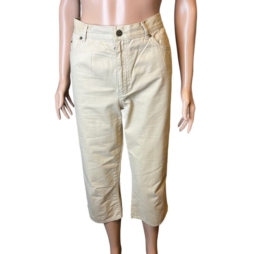 Lauren Jeans Green Label Beige Chino Capri Pants Size 12 Soft Western Vacay